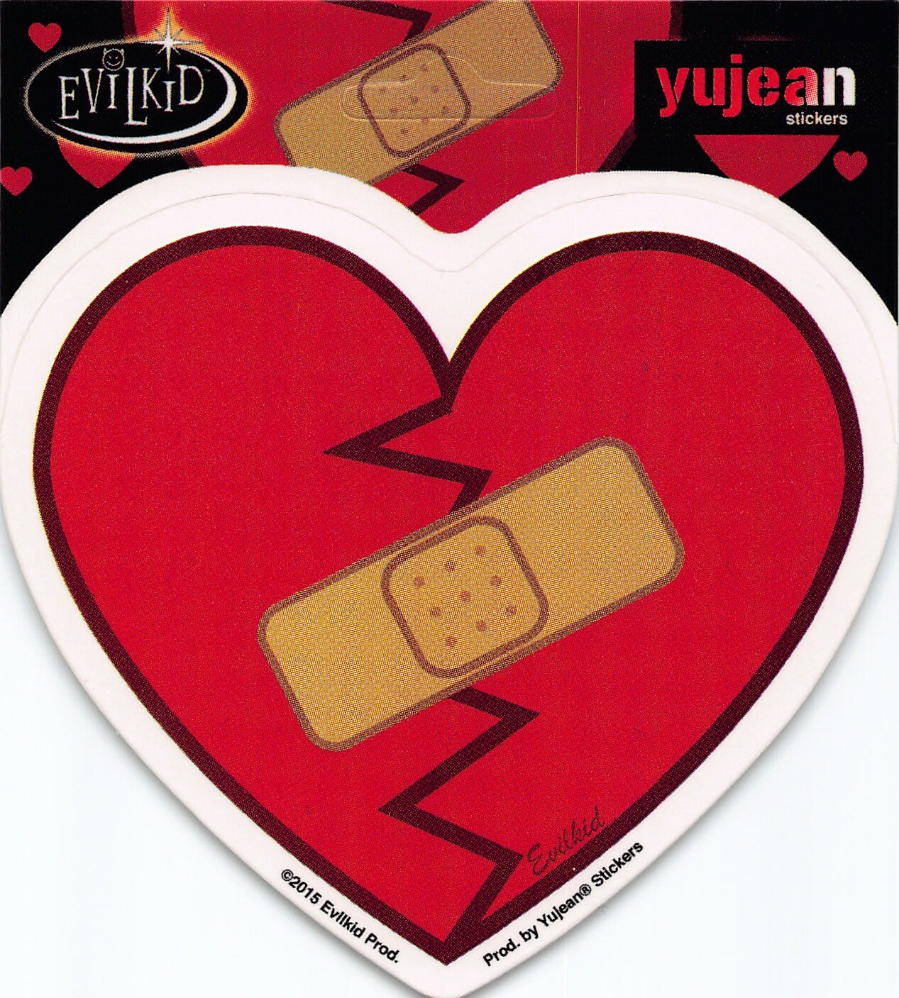 Healed Heart Evilkid Die-Cut Decal Sticker New Broken Bandage Love Repair