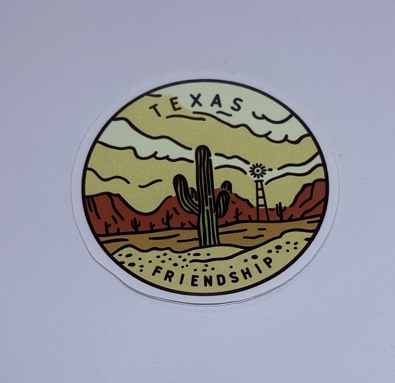 Texas State Motto Sticker “Friendship” Decal Vinyl USA Travel Souvenirs Tc9