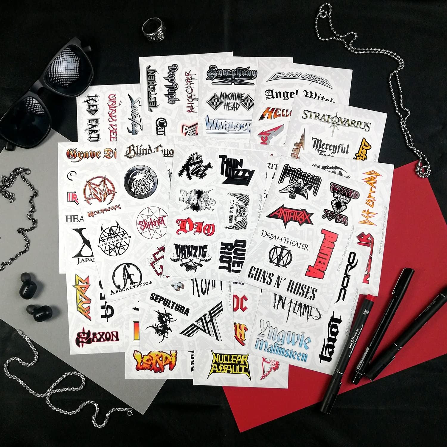 Bulbacraft 100Pcs Heavy Metal Band Stickers, Rock Stickers, Heavy Metal Gifts fo