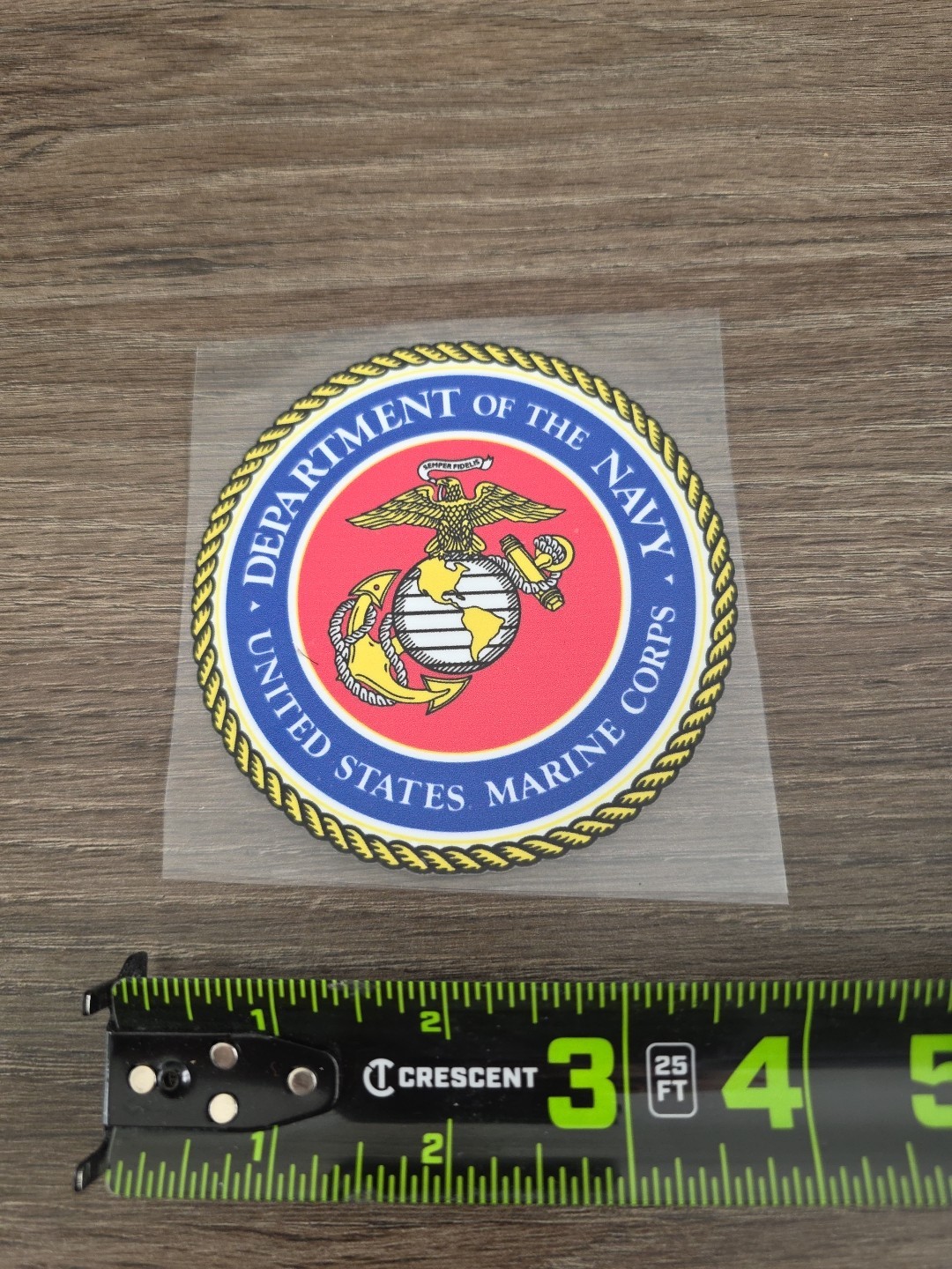 US Marine Corps Official Seal Raised UV DTF Sticker Decal Full Color 4 In X 4in
