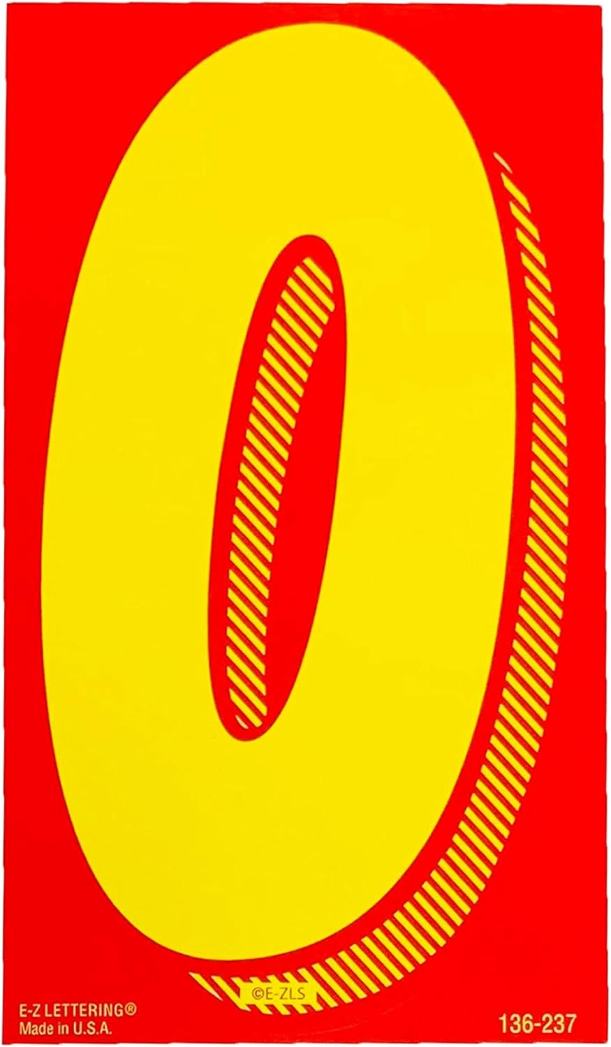 EZ Line Vinyl Decals for Cars Red and Yellow Large Number Stickers Windshield Nu