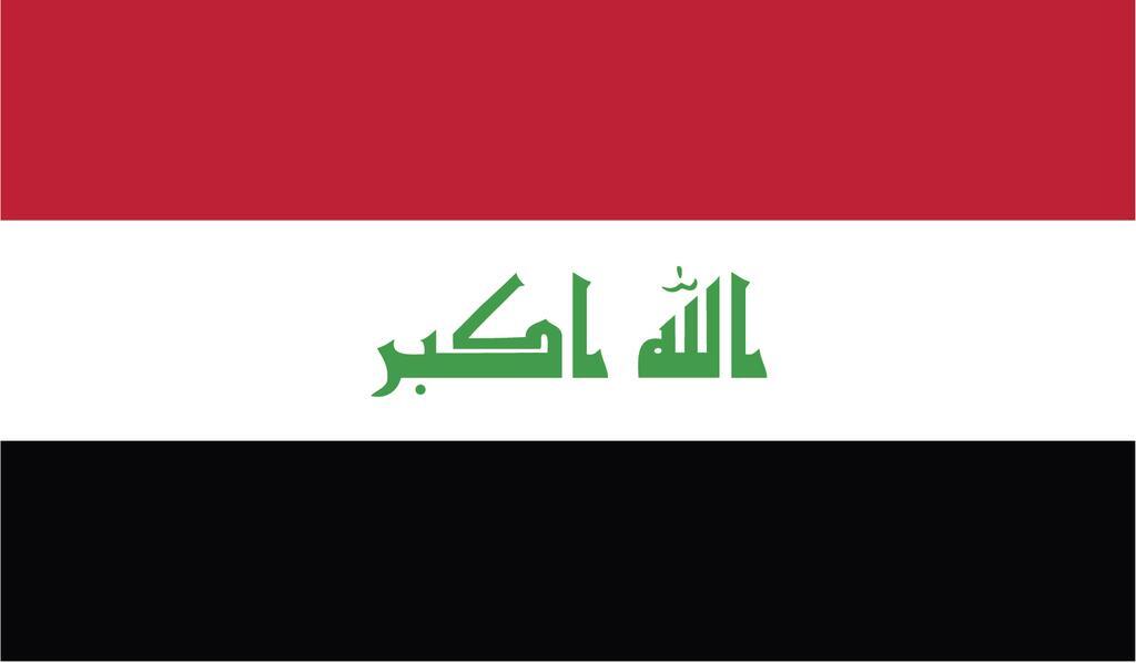 2-Pack Iraq Flag Decal Sticker | 5-Inches By 3-Inches | Laminated Vinyl Decal |