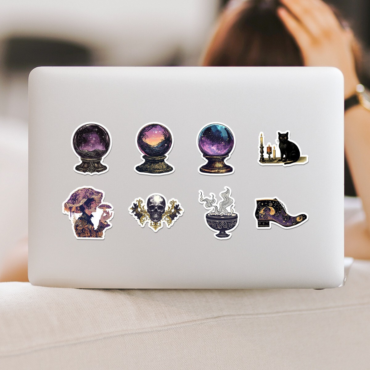 50pcs Waterproof Vinyl Stickers Dark Magic Witch Luggage Phone Laptop Car Window