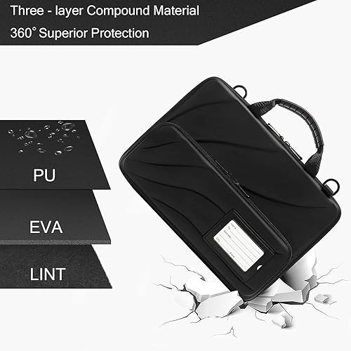 Hard Shell Laptop Bag for 13-14 Inch Laptops with Shoulder Strap – Black