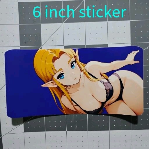Lot Of 5 Anime Waifu Zelda Vinyl Ecchi Lewd Decal 6 Inch Waterproof Sticker Set