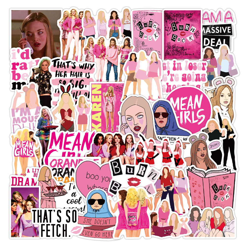 100Pcs Mean Girls Sticker for Adults Teens Girls Scrapbooking Water Bottles