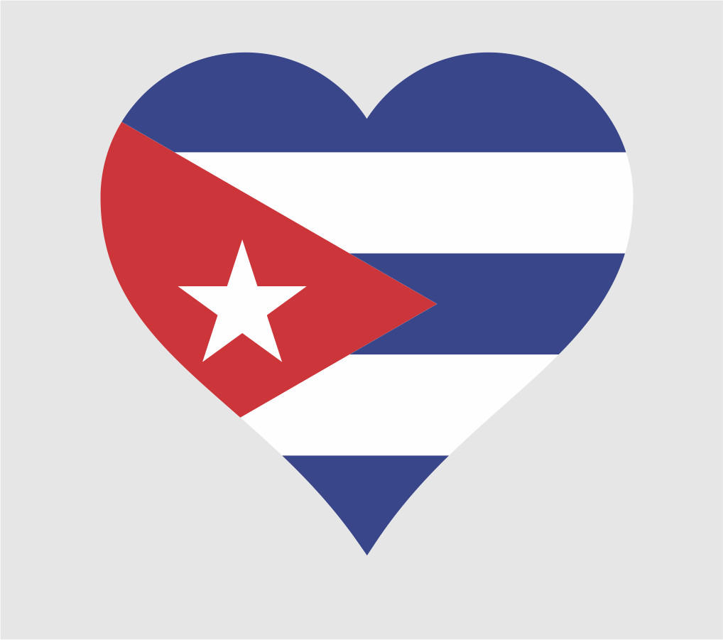 2 pc Hard Hat Decal CUBA HEART Vinyl Sticker in Multicolor 2.5"x2.5" For Laptop