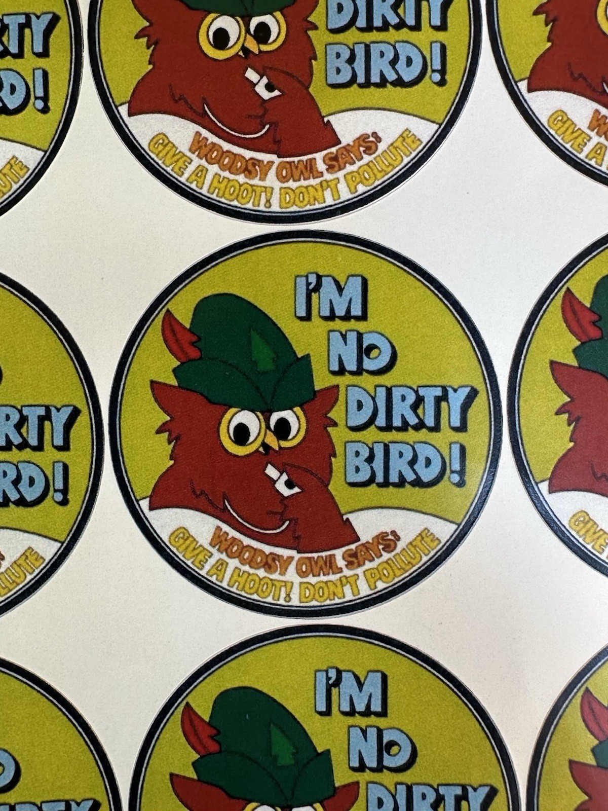 Woodsy Owl Give A Hoot Don’t Pollute I’m No Dirty Bird 2” Vinyl Sticker Decal