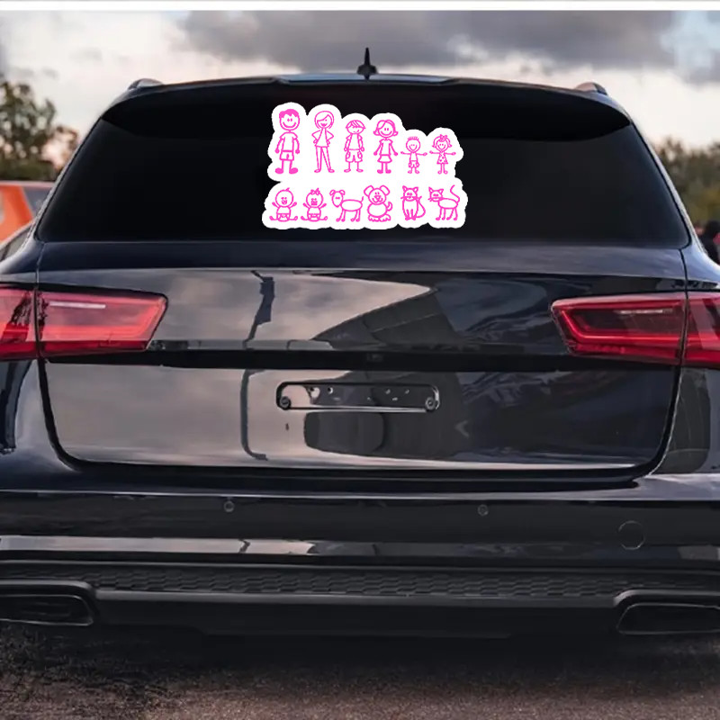 Customizable Family Car Stickers – Personalize Your Vehicle with Cute Family