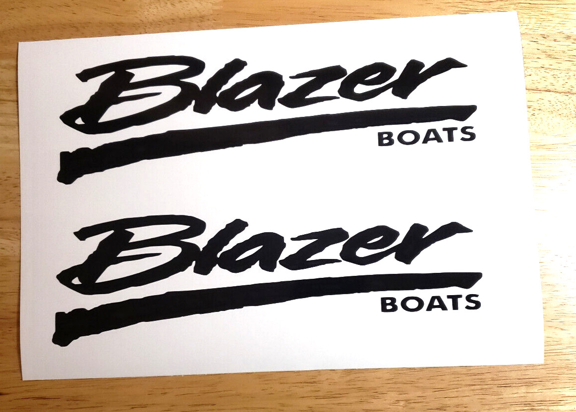 Blazer Boats Stickers Decals GLOSS BLACK 16X4.8" pair FAST USA