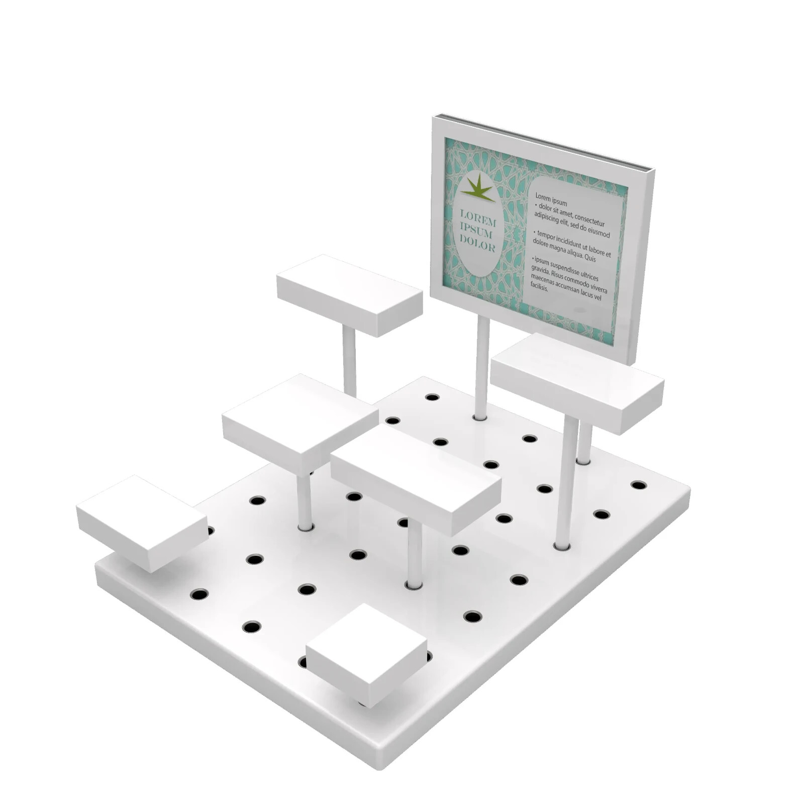 Modular Multi Level Display Riser Kits Small Unit High Gloss White ZNKIT1GW