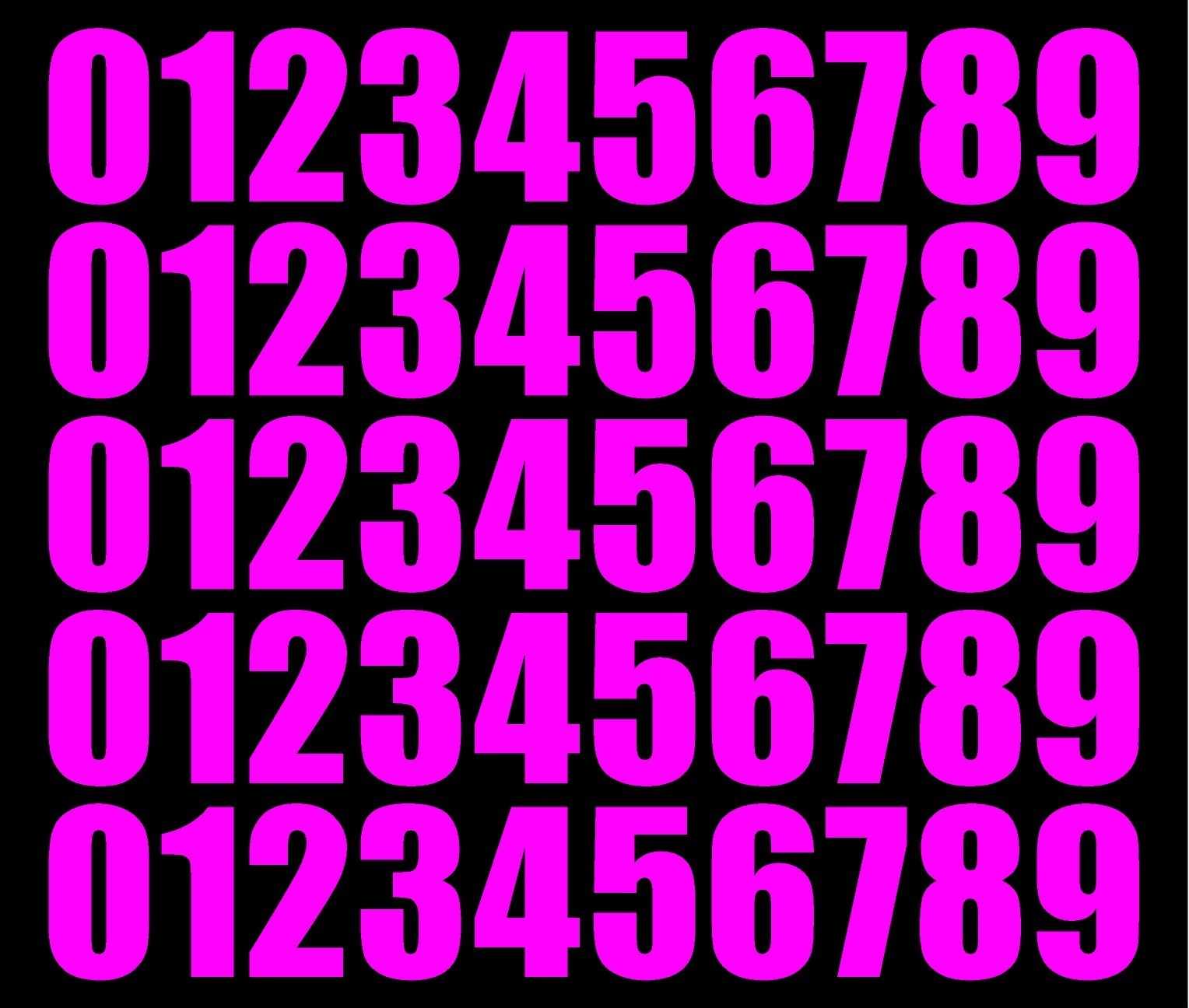 0 1 2 3 Numbers Die Cut Vinyl Decals Waterproof Many Colors and Sizes