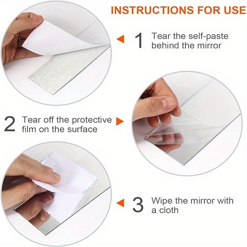 20Pcs Strip Acrylic Mirror Stickers Self Adhesive Home Wall Decoration