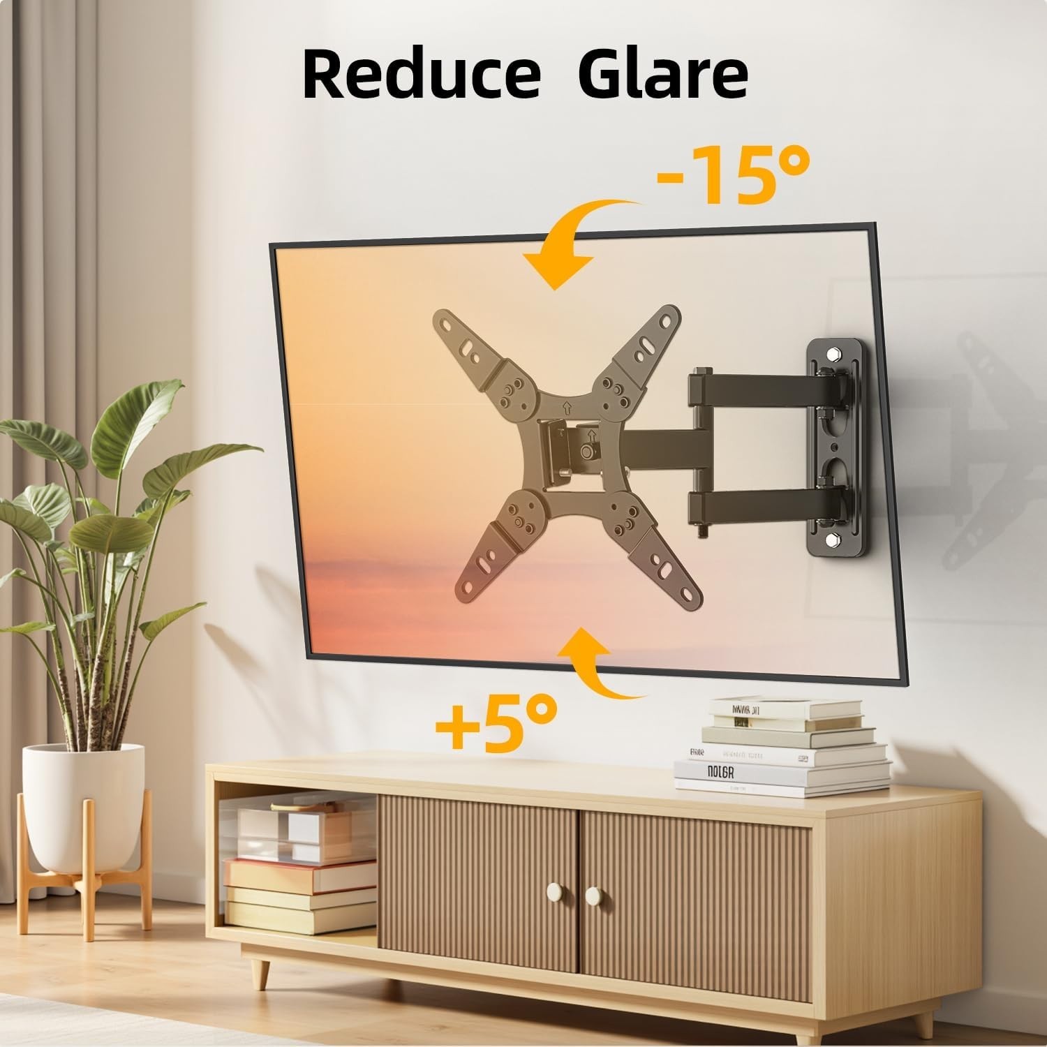 32+ 40 Inch Full Motion TV Wall Mount for 13-43" Tvs & Monitor, 360° Rotating Sm