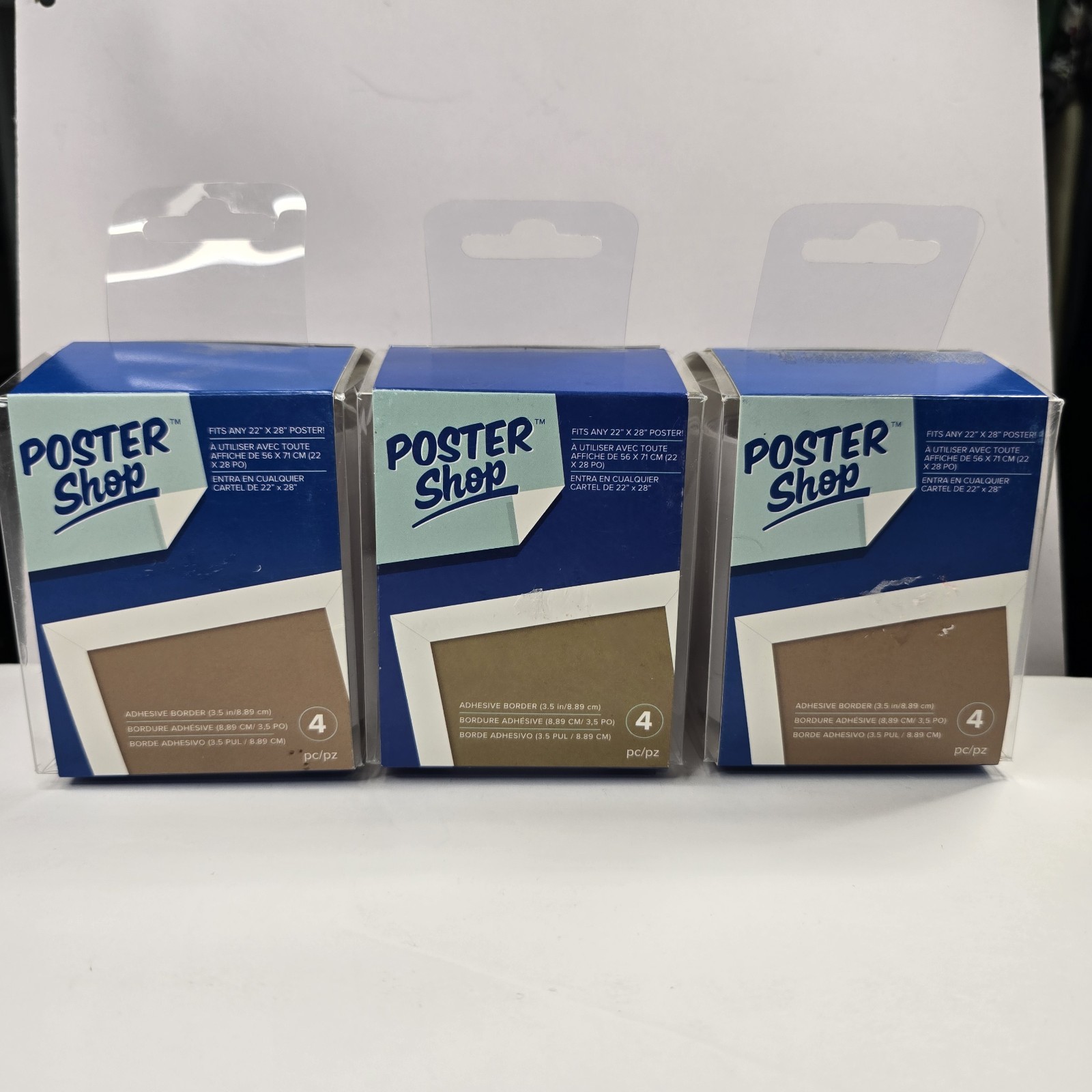 American Crafts Poster Border Adhesive White Woodgrain Border 3.5 in