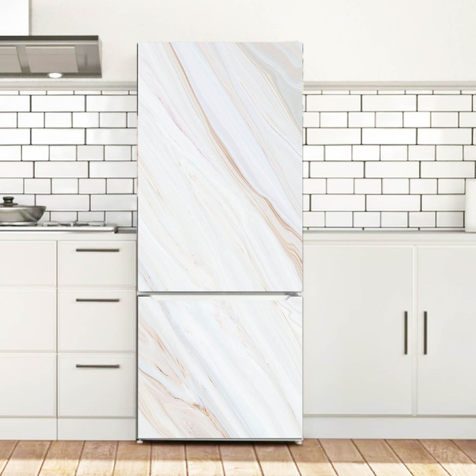 Marble Refrigerator Skin Wrap, Stylish Kitchen Upgrade