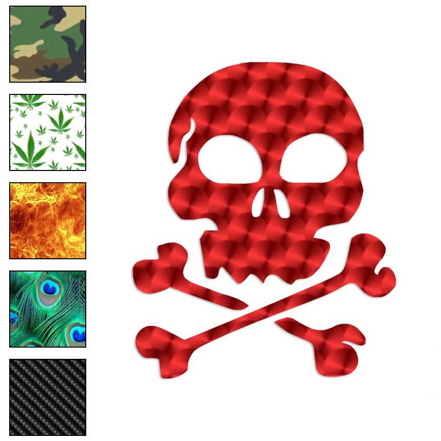 Skull Crossbones, Vinyl Decal Sticker, 40 Patterns & 3 Sizes, #633