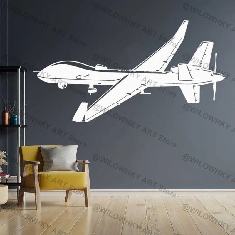 Military Modular Strike Recon Drone Wall Sticker Reaper War Weapon Aircraft