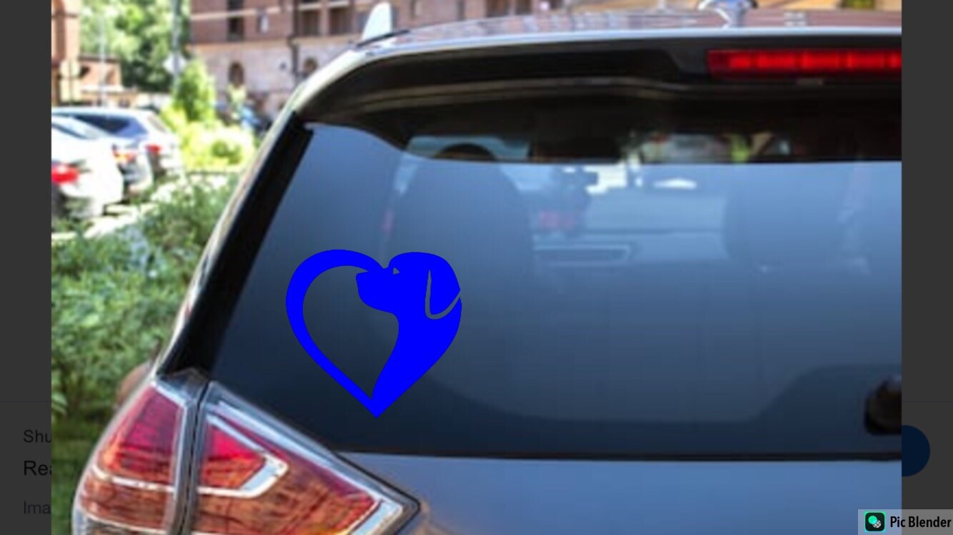 HEART DOG Vinyl Decal Sticker Window Wall Bumper Animal Adopt Dog Cat Love Pet