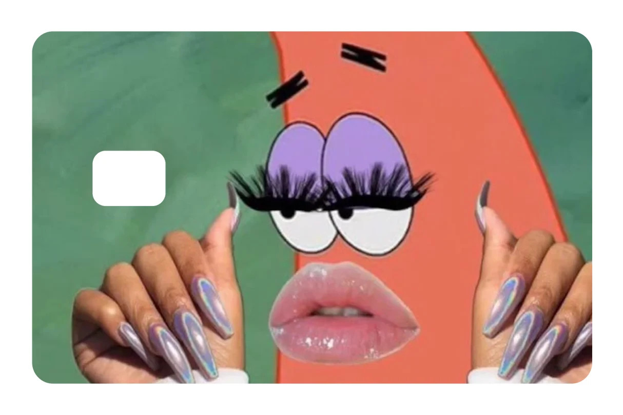 Material Gworl Card Skin 4 Pack Patrick Star Meme Funny Viral Aesthetic Decal Se