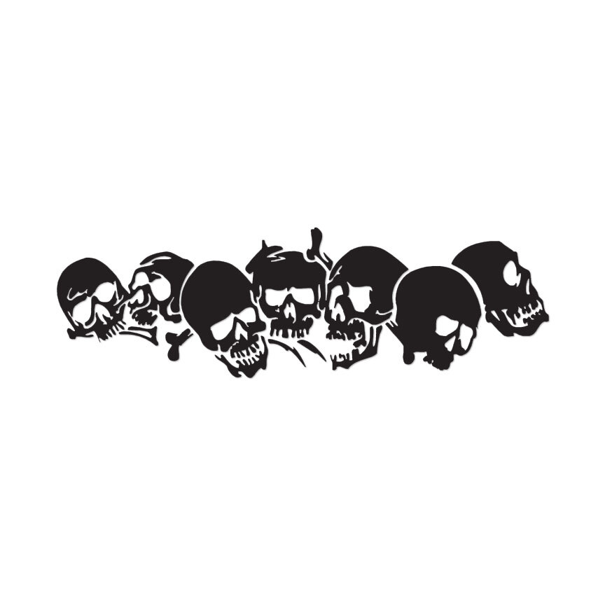 Row of Skulls – Vinyl Decal Sticker – Multiple Color & Sizes – ebn1003