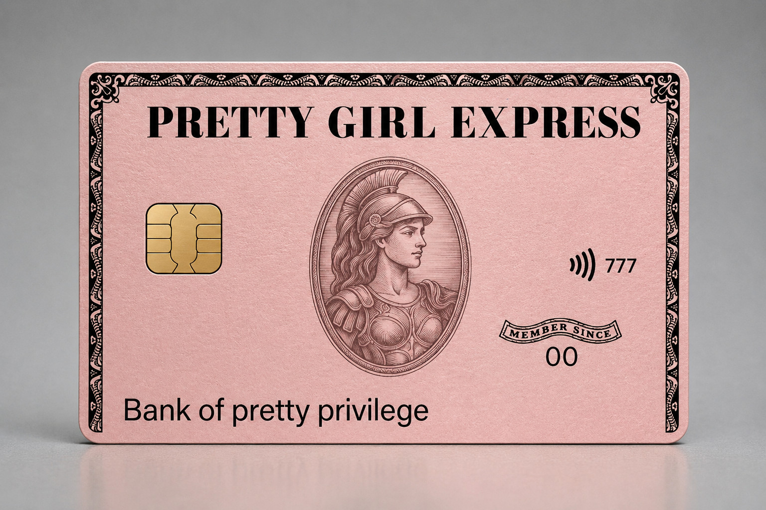 Pink Pretty Girl Express Credit Card Skin Funny Debit Card Vinyl Sticker