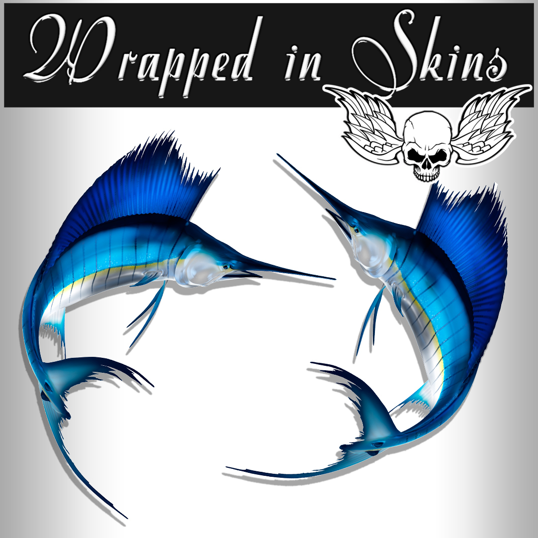 Sailfish Fish Stickers Tackle Box Decals RV Truck Trailer Boat Camping AFP-0060