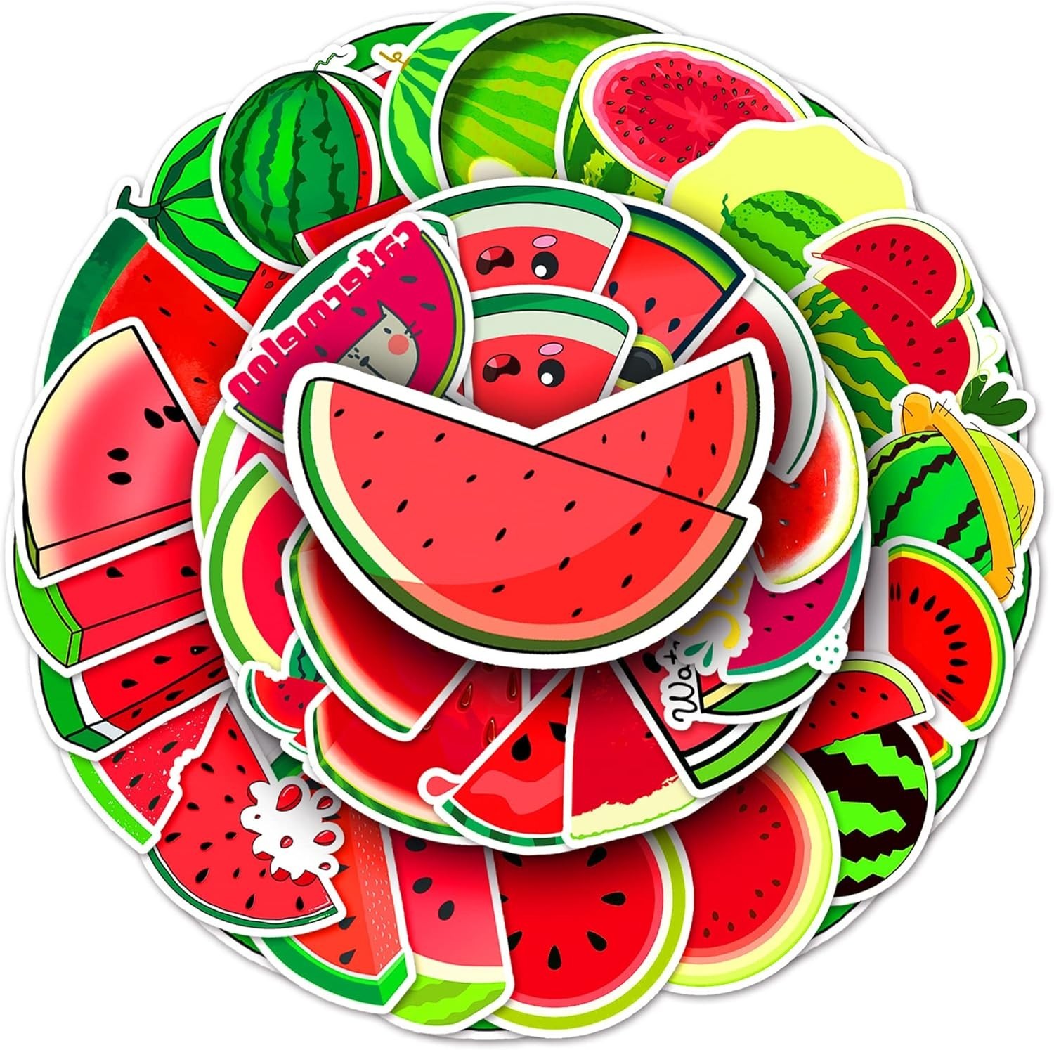 Exciting Watermelon Vinyl Sticker Pack – 50PCS for Water Bottles, Cars, & More
