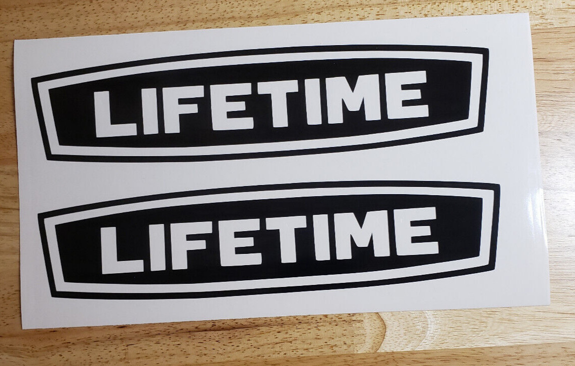 LIFETIME Decals Stickers Gloss Black 10" (2) Kayak Canoe Boat FAST USA