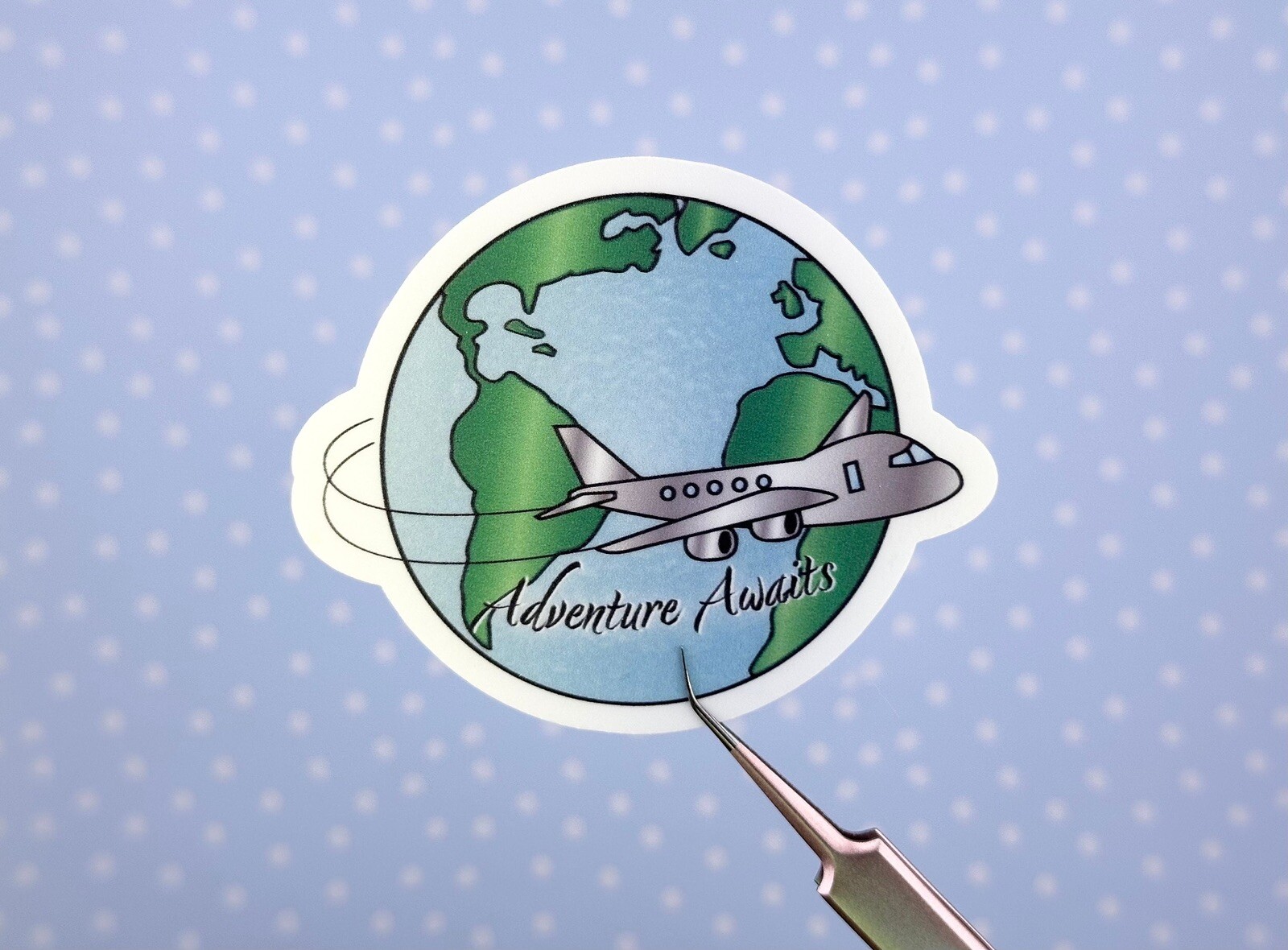 Travel Sticker Trip Airplane Water Bottle Laptop Vinyl Matte Finish 3 Inch Wide