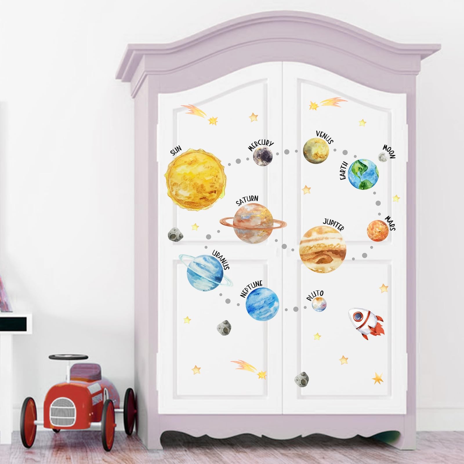 Mfault Watercolor Space Galaxy Wall Decals