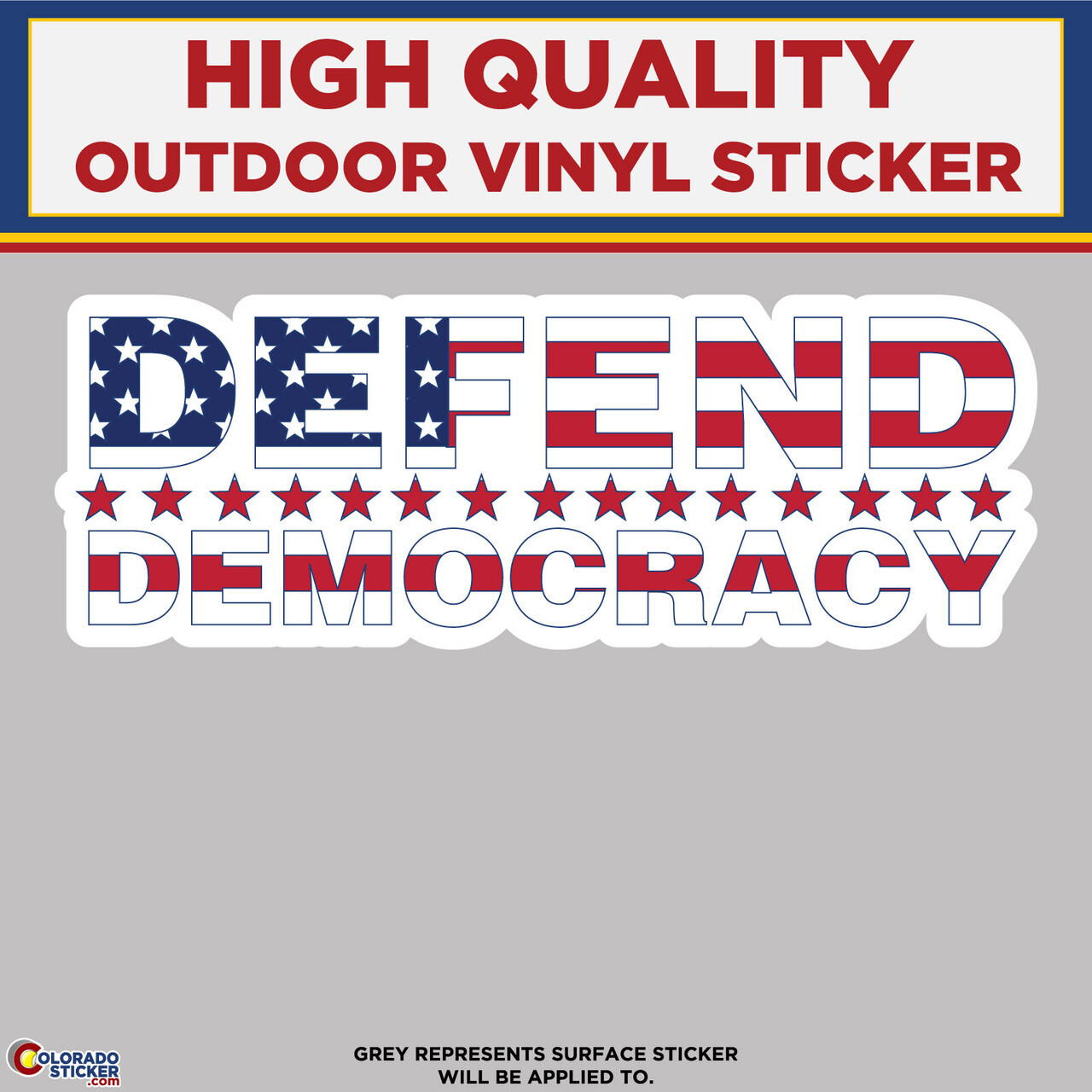 Defend Democracy USA, High Quality Vinyl Stickers
