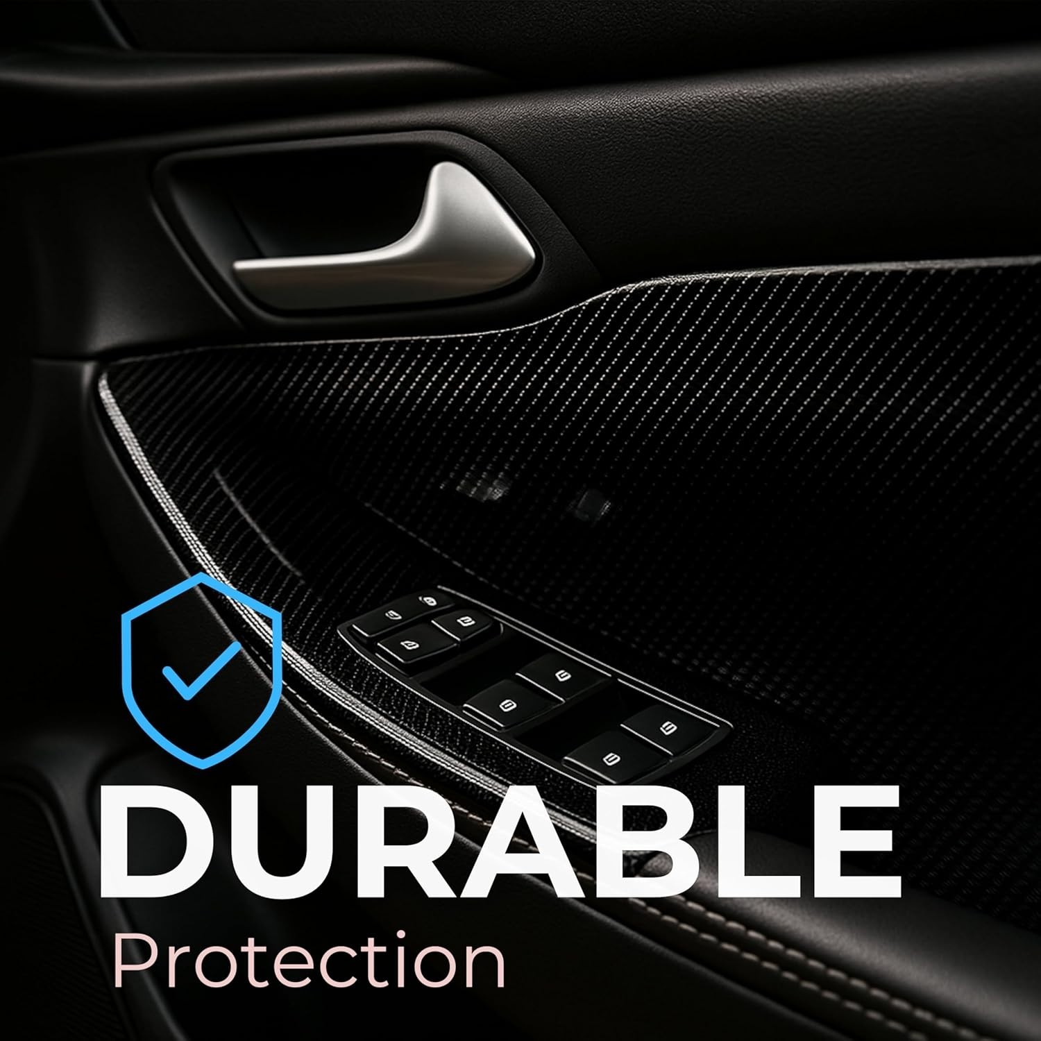 7D Super Glossy Black Carbon Fiber Vinyl Wrap – Anti-Wrinkle, Air Release Aut…