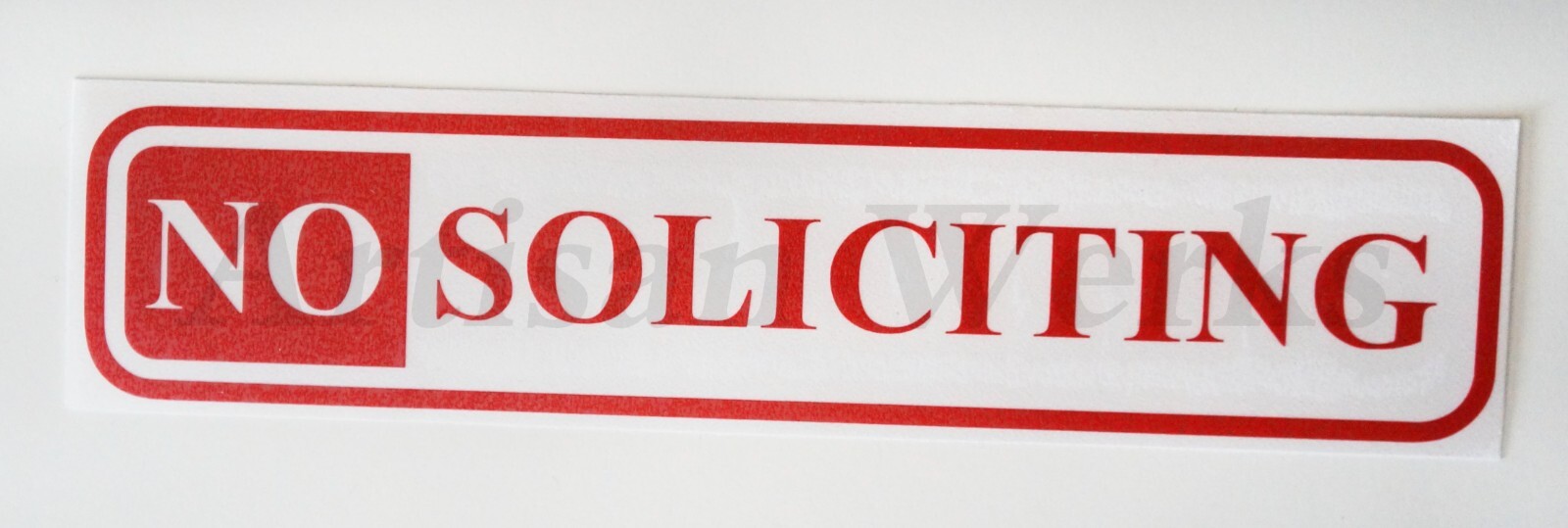 No Soliciting Door & Entries Stickers Decals (vertical version)