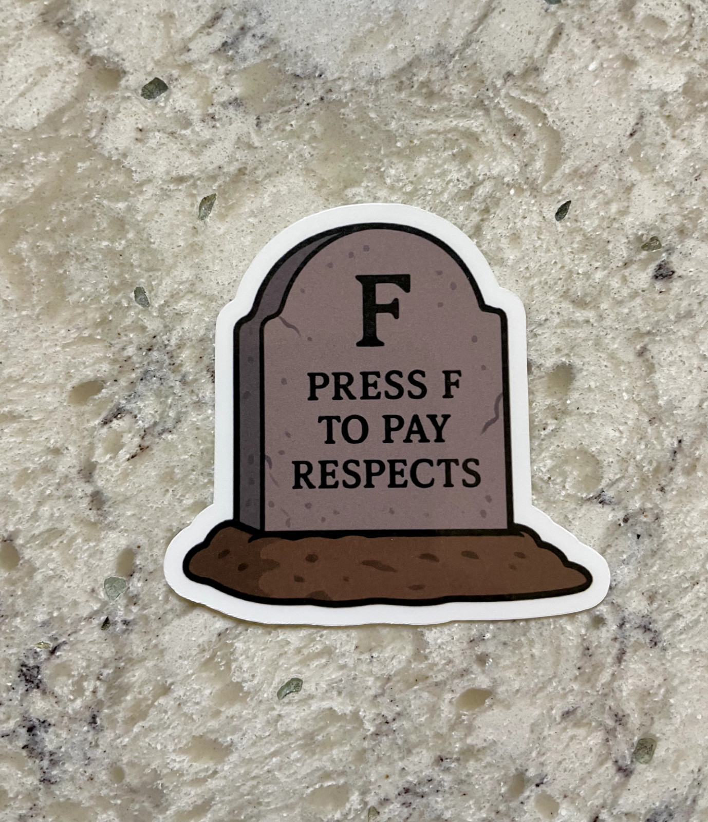 Press F Tombstone Sticker l Gloss or Holographic Laminate l Waterproof Decal