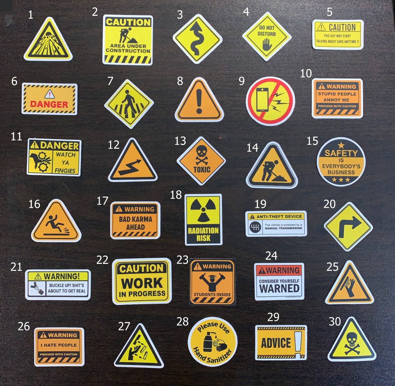 WARNING! Funny Vinyl Stickers – Select A Sticker – BUY2GET4FREE!
