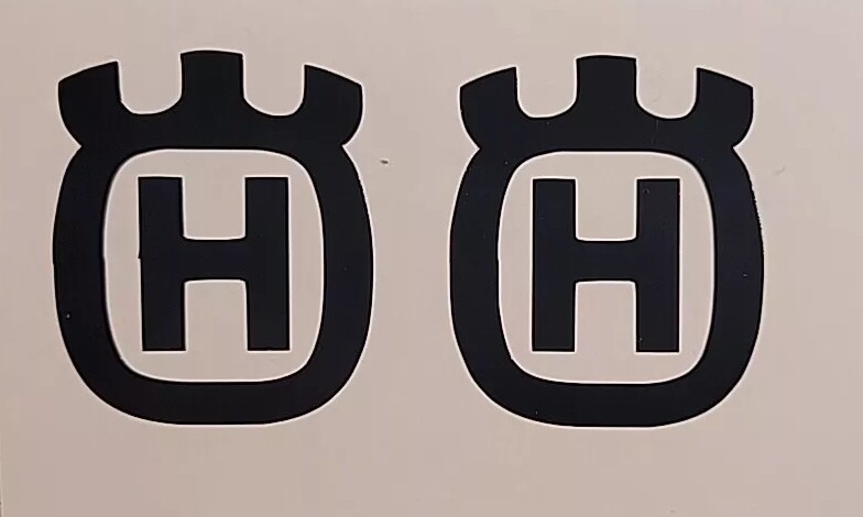 (2x) 1.5" Husqvarna Vinyl Decals Cars Trucks Windows Laptops Boards Glass Cups