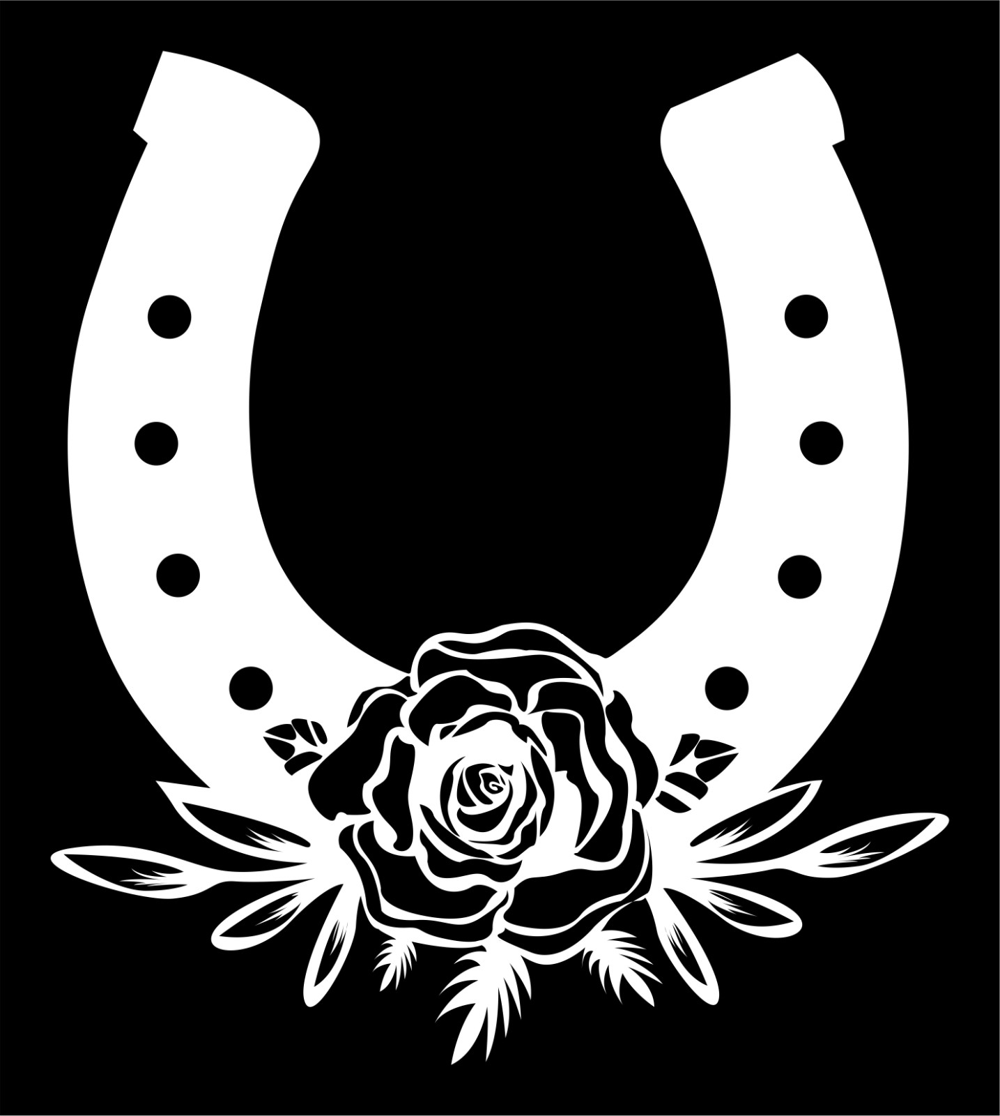 Floral Horseshoe Vinyl Decal Sticker Car SUV Truck Window Wall Tablet Laptop