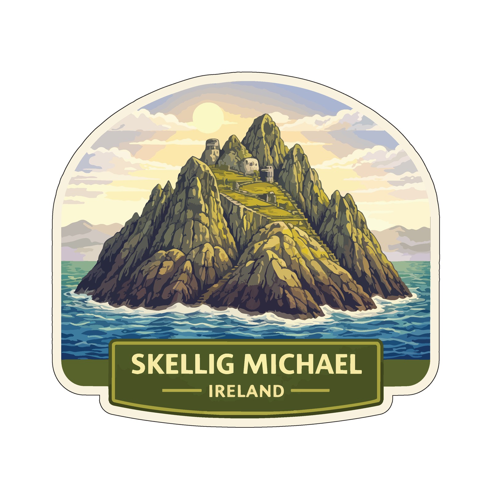 Skellig Michael Ireland Sticker Decal Vinyl Die-Cut World Heritage Sites Series