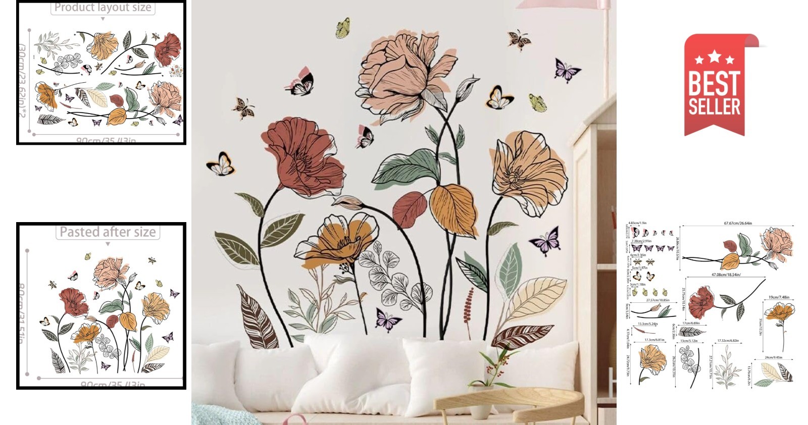 Brighten Any Room with Self-Adhesive Floral Wall Stickers – Kid-Friendly Design