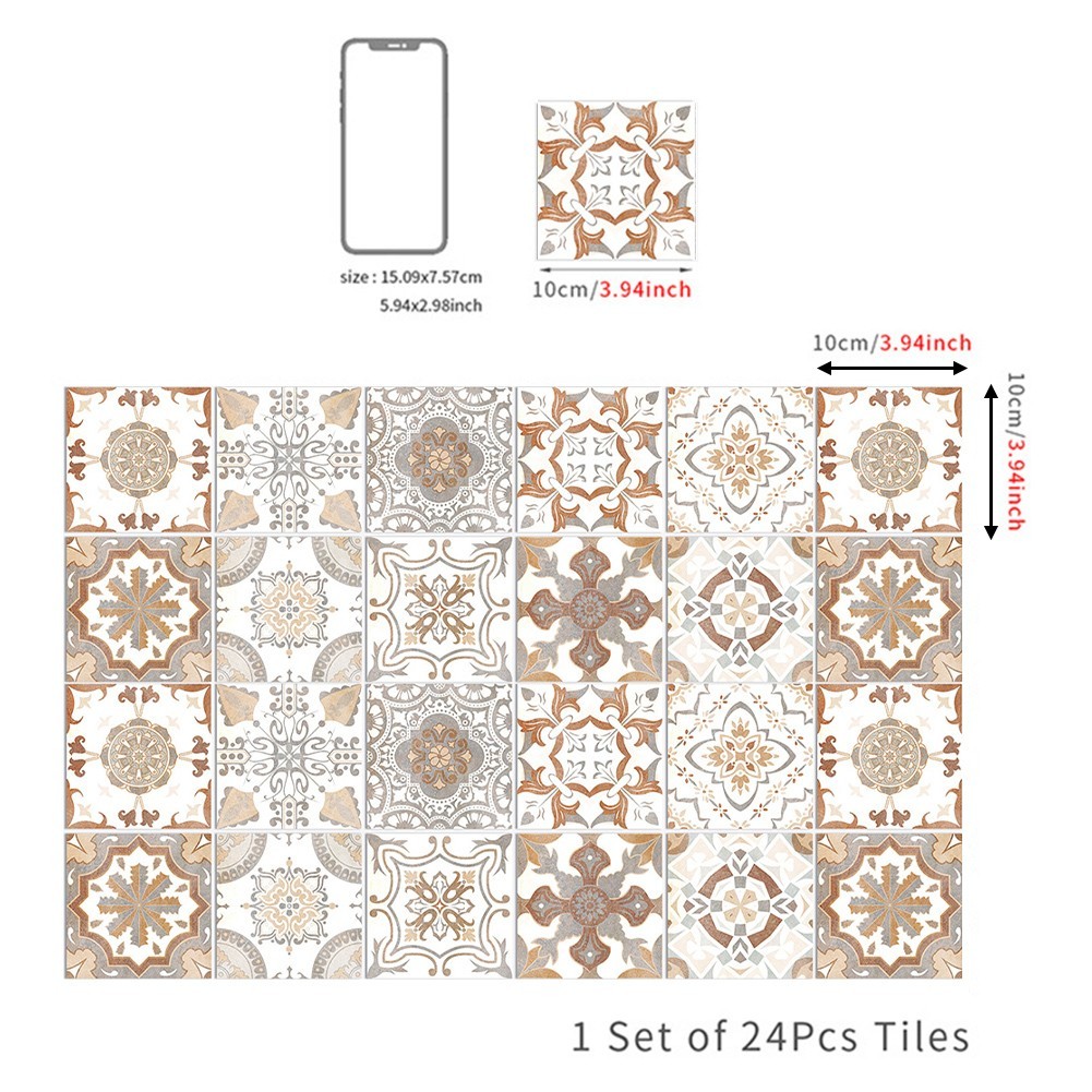 Diverse Applications Water Resistant Tiles Set of 24 Attractive Pieces
