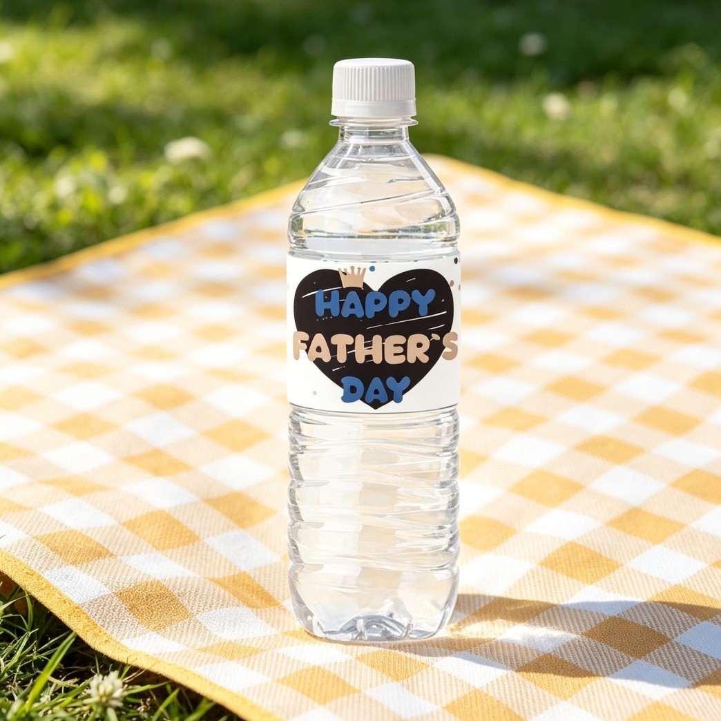 Father Day Bottle Stickers Bright Vibrant Colors Quick Hassle-free Application