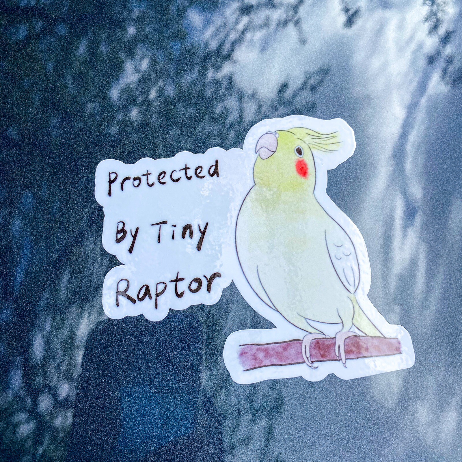 Lutino Cockatiel CAR Sticker Outdoor use / UV & Water Proof Parrot Sticker