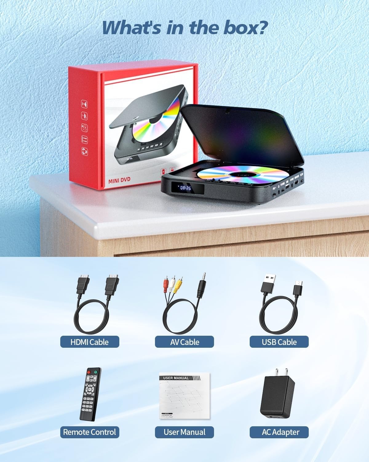 Mini DVD Player HDMI, DESOBRY 1080P HD Small Compact DVD Player for Smart TV …