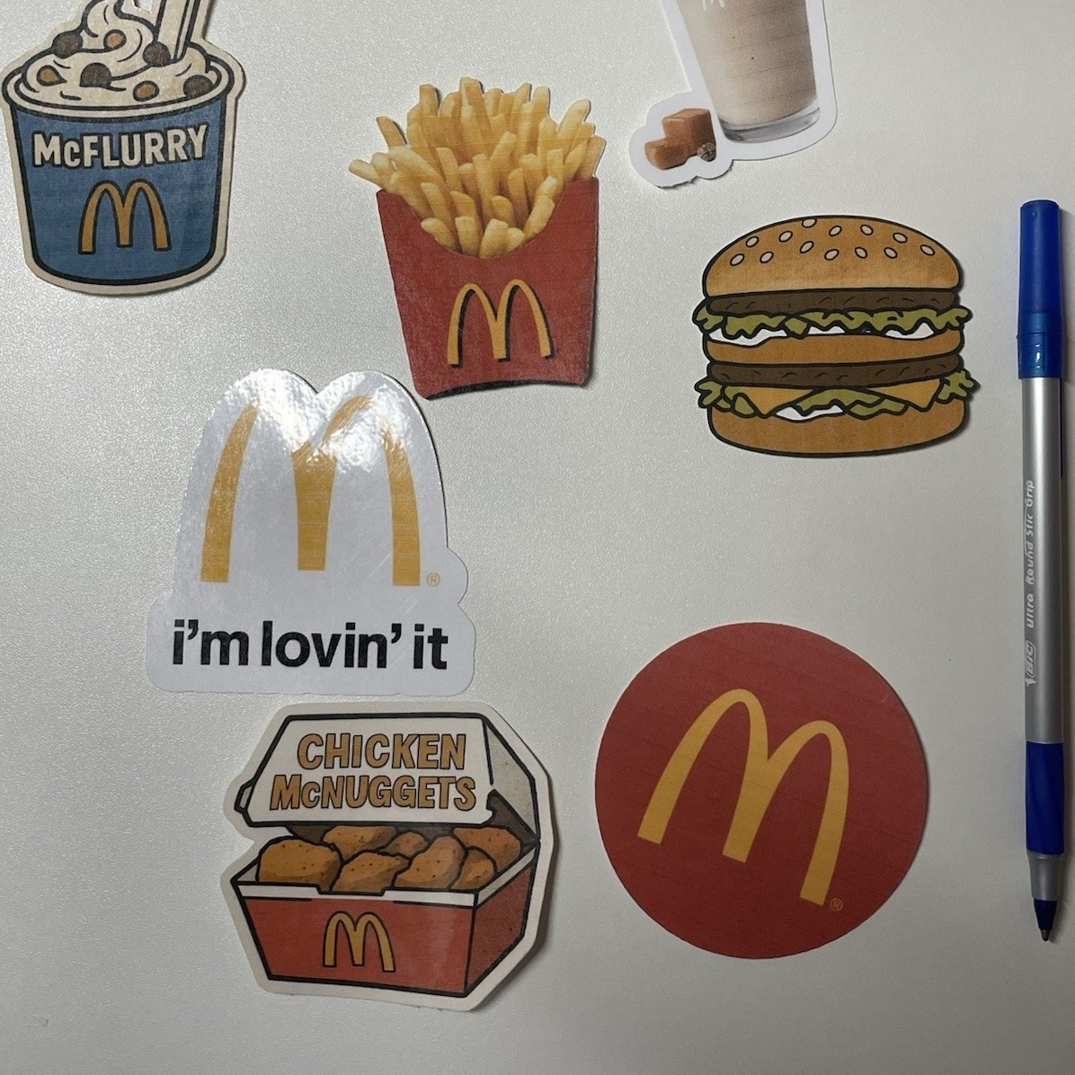 McDonald's Food Theme Sticker Set Multicolor Fast Food for Laptop Wall