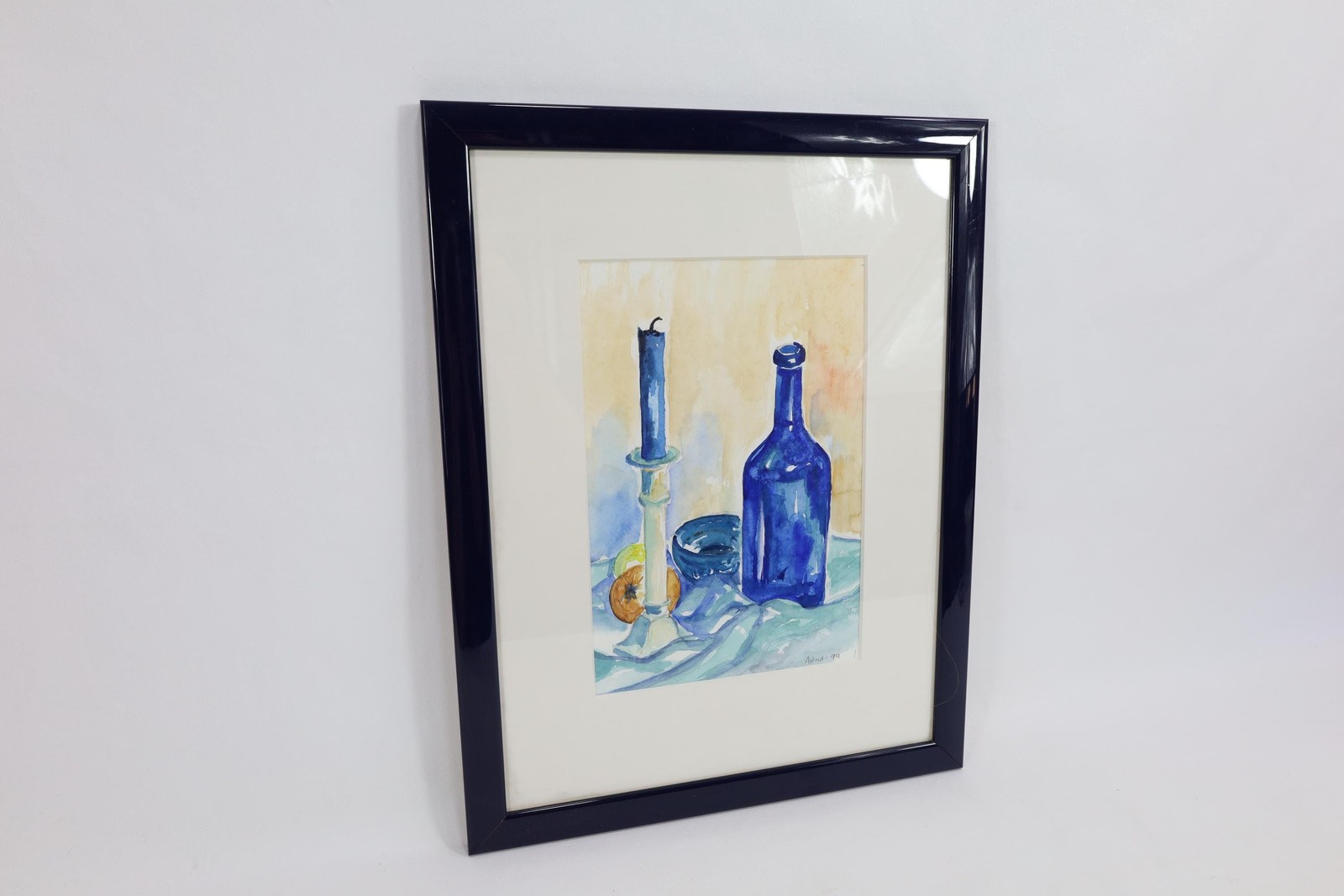 Original Norwegian Water Painting by Astrid 1999 – Vibrant Nordic Artwork with