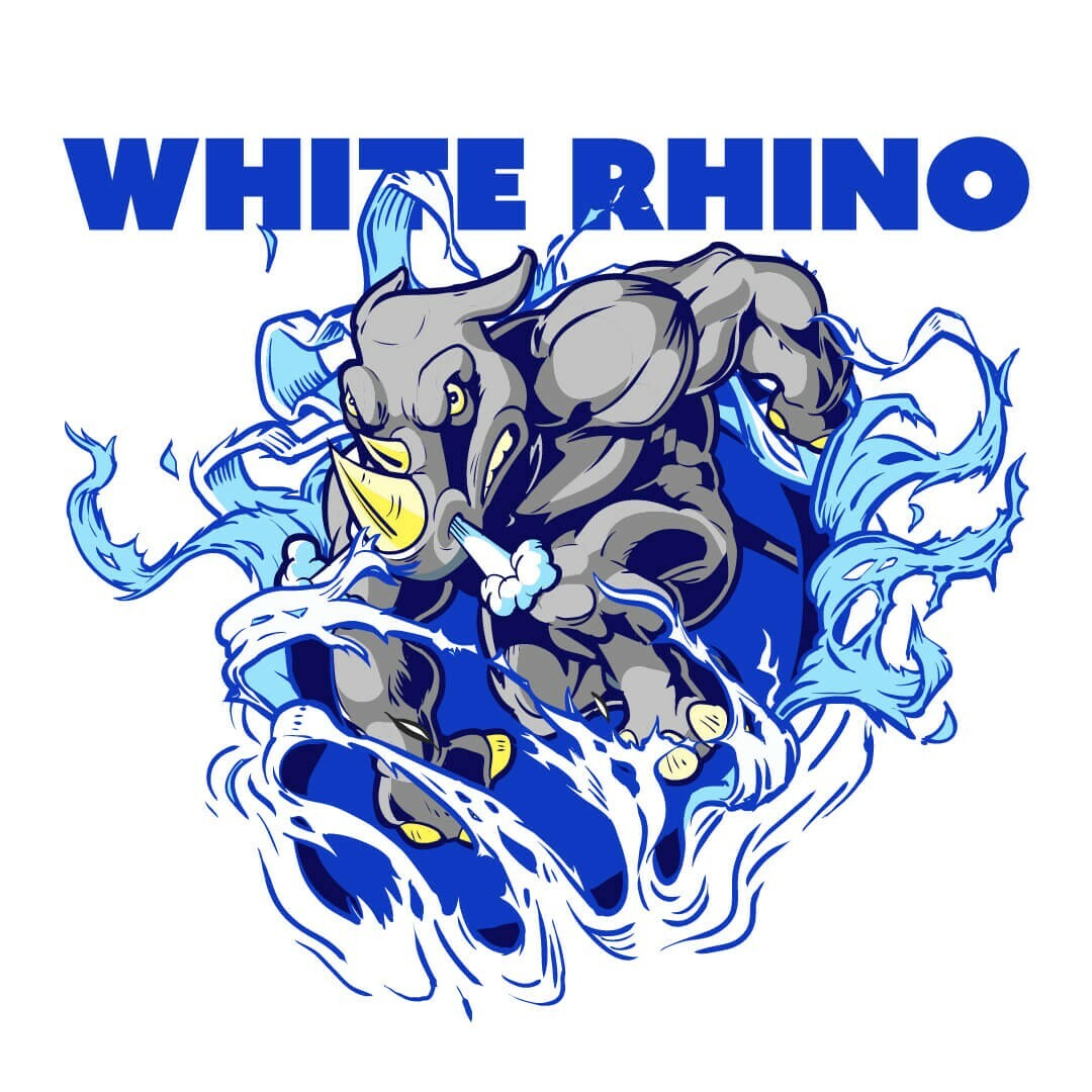 White Rhino, 1.5" Vinyl Dispensary Stickers, Strainstickerz, 420