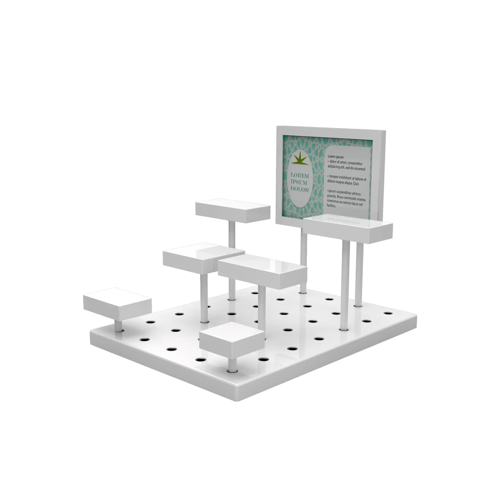 Modular Multi Level Display Riser Kits Small Unit High Gloss White ZNKIT1GW