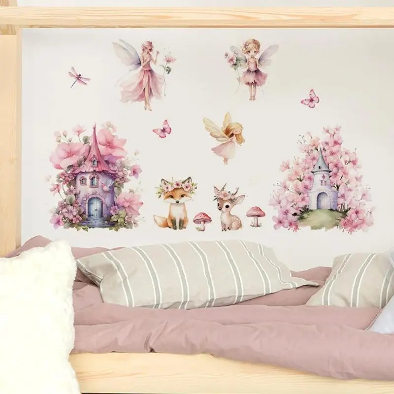 Cute Fairy Reading Wall Sticker & Decals For Baby Girls