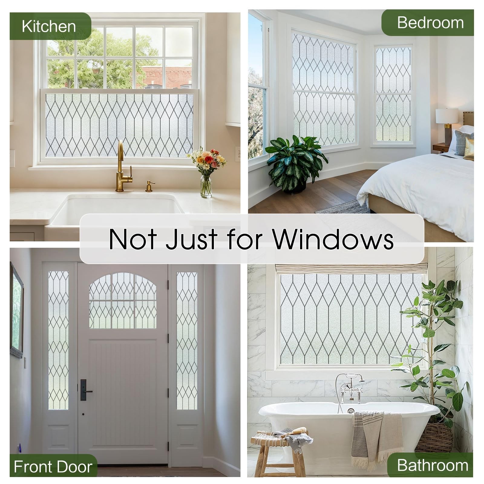 Windimiley Window Privacy Film Stained Glass Static Clings, Bathroom Frosted …
